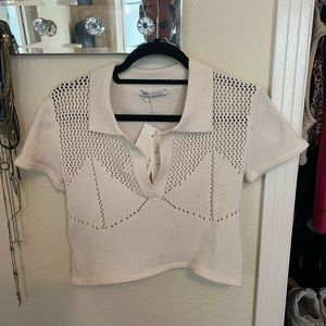 Never worn, tags on collared crop top